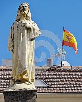 Corazon de Jesus with Spanish banner