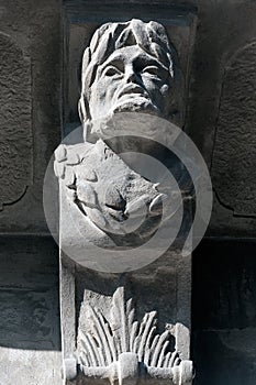 Corbel on the building on Market Square in Lviv, Ukraine