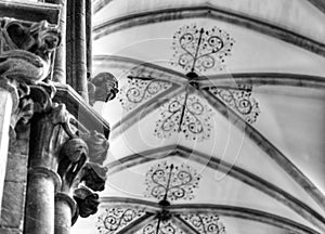 Corbel Head Decorated Bell Capital Wells Cathedral HDR