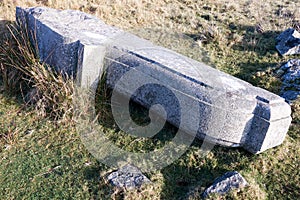 Corbels for old London Bridge abandoned on Dartmoor England.