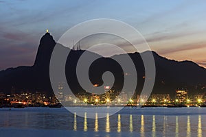 Corcovado Christ The Redeemer sunset night Rio de Janeiro