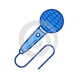 Cord microphone line icon.