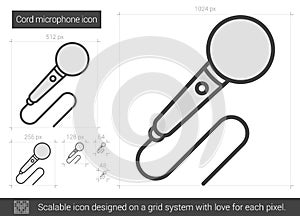 Cord microphone line icon.