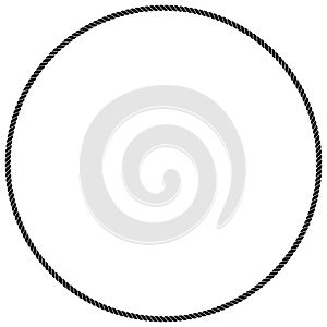 Cord or rope vector circle Symbol in black.