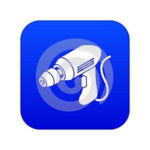 Corded drill icon blue vector
