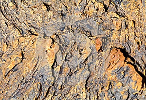 Corded lava close-up in Teide National Park