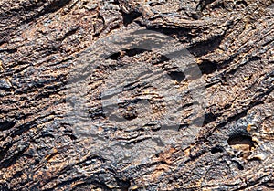 Corded lava close-up in Teide National Park