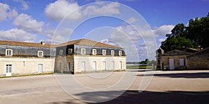 The Corderie Royale facade provided ropes for king French Navy boat ships first industrial building in Rochefort France