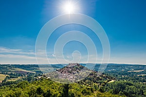 Cordes-sur-Ciel, France from eastern viewpoint