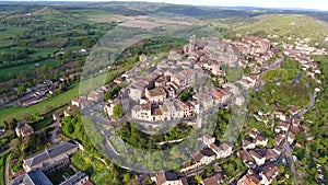 Cordes-sur-Ciel, a village in a hill Occitanie, Southern France