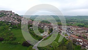 Cordes-sur-Ciel, a village in a hill Occitanie, Southern France