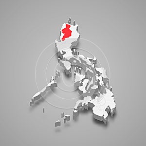 Cordillera Administrative region location within Philippines 3d