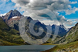 Cordillera Blanca And Querococha Lagoon photo