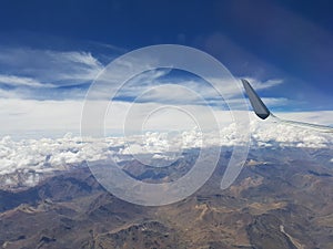 Cordillera de los Andes from the sky photo