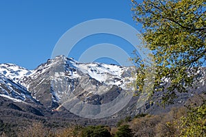 Cordilleran landscape of the Andes mountain range, in Chile