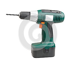 Cordless driller machine isolated