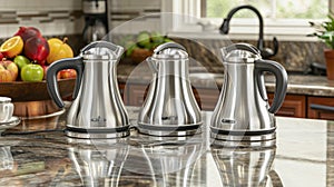 cordless electric kettles with detachable bases and ergonomic designs, showcasing their portability and ease of use in photo