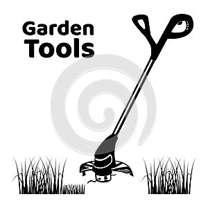 cordless trimmer black isolated vector flat style