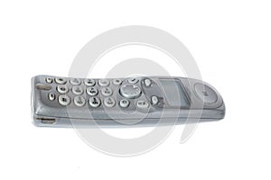 Cordless gray dect landline phone isolated on white