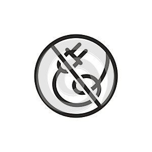 Cordless icon. Household appliances or other technic option sign. No plug symbol photo