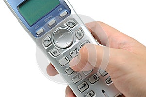 Cordless phone in hand