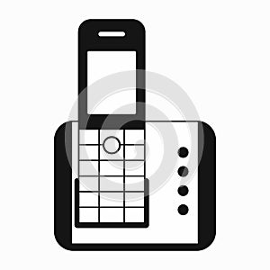 Cordless phone icon, simple style