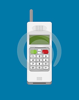 Cordless phone vector flat icon. Vector flat icon of phone with keypad and display