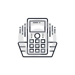 cordless phone vector icon isolated on white background. Outline, thin line cordless phone icon for website design and mobile, app