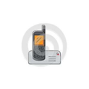 Cordless Phone vector icon symbol communication isolated on white background