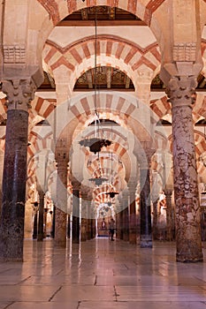 CORDOBA, SPAIN - MAY 15, 2022: Hypothesis room in the Mosque-Cathedral of Cordoba. The place has a rich religious history and is