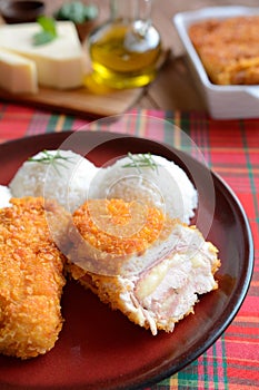 Cordon bleu with rice