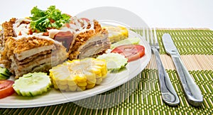 Cordon bleu with vegetables