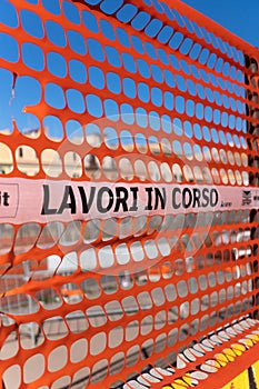 Work in Progress Italian sign photo