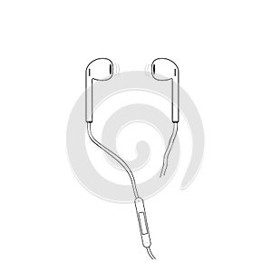 Cords earphones. Vector illustration