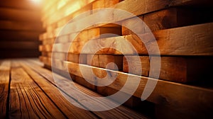 Cords of wood stacked against a wooden wall