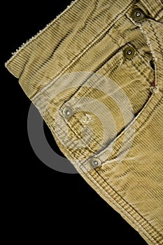 Corduroy pants detail