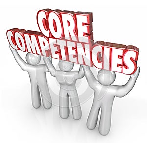 Core Competencies 3 People Lift Words Competitive Advantage Unique Skills photo