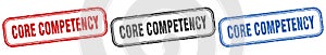 core competency square isolated sign set. core competency stamp.