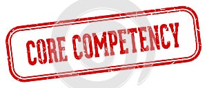 core competency stamp. core competency rectangular stamp on white background