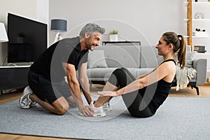 Core Exercise Workout. Family Couple Training