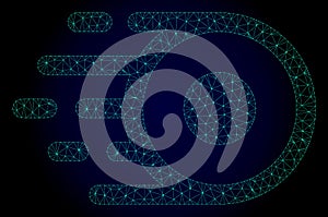 Core Flight Polygonal Frame Vector Mesh with Fast Motion Effect