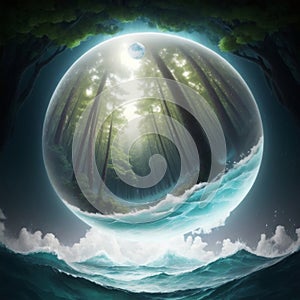 Core habitat environment moon perfectly eclipse planet