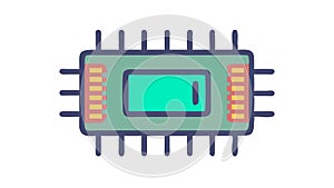 Core Processor Chip: Central Computing Unit Technology, vector design Generative AI