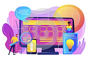 Core system development concept vector illustration