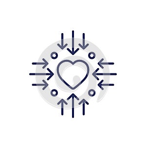 core value line icon with a heart