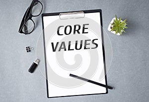 Core value text concept write