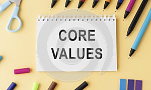 Core value text concept write