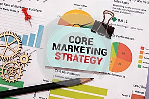 Core value text concept write on notebook