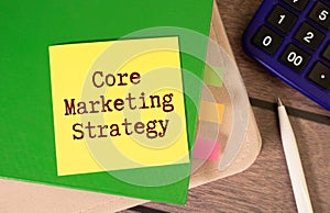 Core value text concept write on notebook