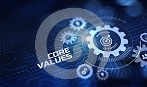 Core values company vision strategy business finance concept